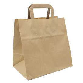 Papírové Tašky Kraft s Plochým Ouškem 70g/m² 25+17x26cm (50 Ks)