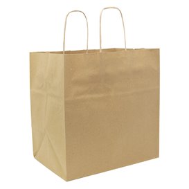 Papírové Tašky Kraft s Plochým Ouškem 70g/m² 25+17x26cm (50 Ks)