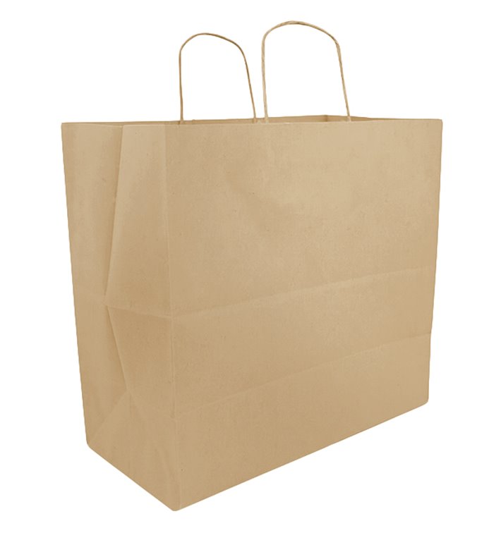 Papírové Tašky Kraft s Plochým Ouškem 70g/m² 25+17x26cm (50 Ks) Papírové Tašky Kraft s Plochým Ouškem 70g/m² 25+17x26cm (50 Ks)