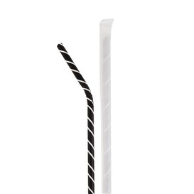 Flexibilní Brčka Papírové Odrůda Balené bílými Pruhy Ø6mm 21cm (100 Ks)