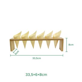 Stand Bambusové s Kornouty 33,5x6x8cm (1 Ks)