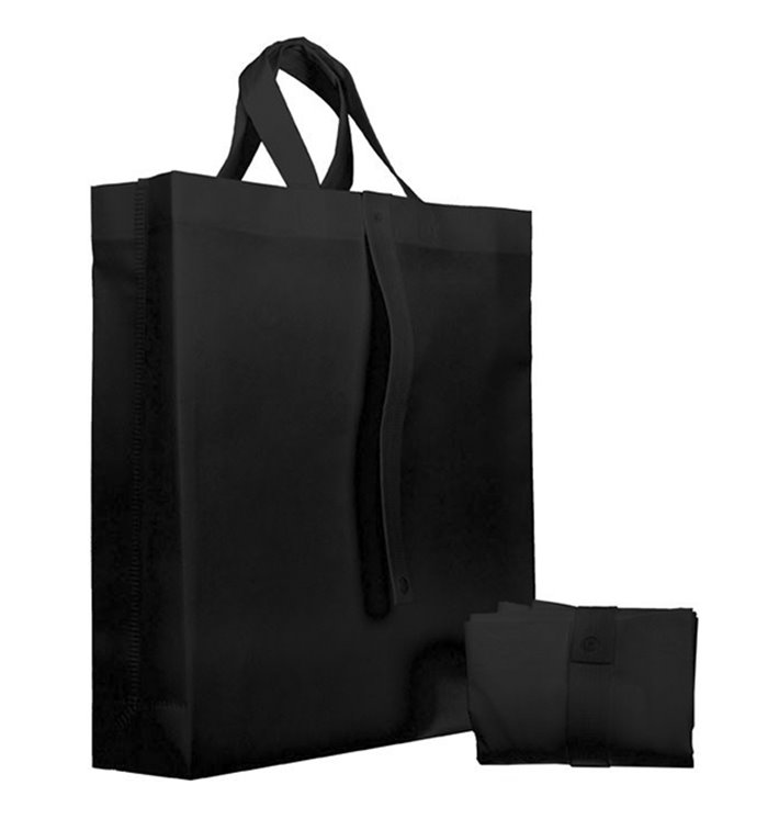 Plátěná Taška TNT PREMIUM Skládací Černá 40+15x40cm (25 Ks) Plátěná Taška TNT PREMIUM Skládací Černá 40+15x40cm (25 Ks)