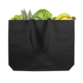 Plátěná Taška TNT s Dlouhou Rukojetí Černá 48+10x35cm (25 Ks)
