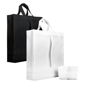Plátěná Taška TNT PREMIUM Skládací Černá 40+15x40cm (25 Ks)