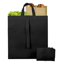 Plátěná Taška TNT PREMIUM Skládací Černá 40+15x40cm (25 Ks)