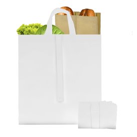 Plátěná Taška TNT PREMIUM Skládací Bílá 40+15x40cm (150 Ks)