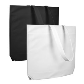 Plátěná Taška TNT s Dlouhou Rukojetí Bílá 48+10x35cm (200 Ks)