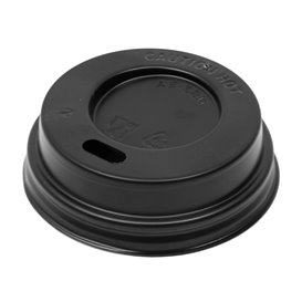 Cestovní víčko s otvorem pro PS pro černý kartonový kelímek Ø5,8 cm na 3Oz (100 Ks)