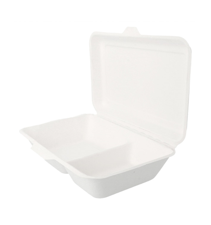 Menu Box z Cukrové Třtiny 2 Vrstvy Bílý 225x165x64mm Menu Box z Cukrové Třtiny 2 Vrstvy Bílý 225x165x64mm