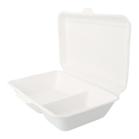 Menu Box z Cukrové Třtiny 2 Vrstvy Bílý 225x165x64mm 