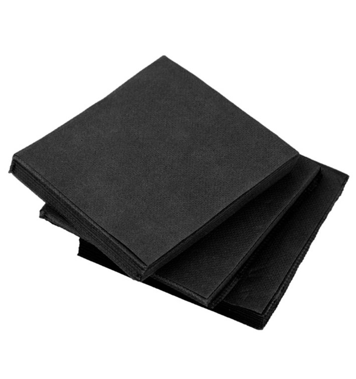 Papírové Ubrousky na Koktejl Mikrobod 2 Vrstvy Černá 20x20cm (2.400 Ks) Papírové Ubrousky na Koktejl Mikrobod 2 Vrstvy Černá 20x20cm (2.400 Ks)