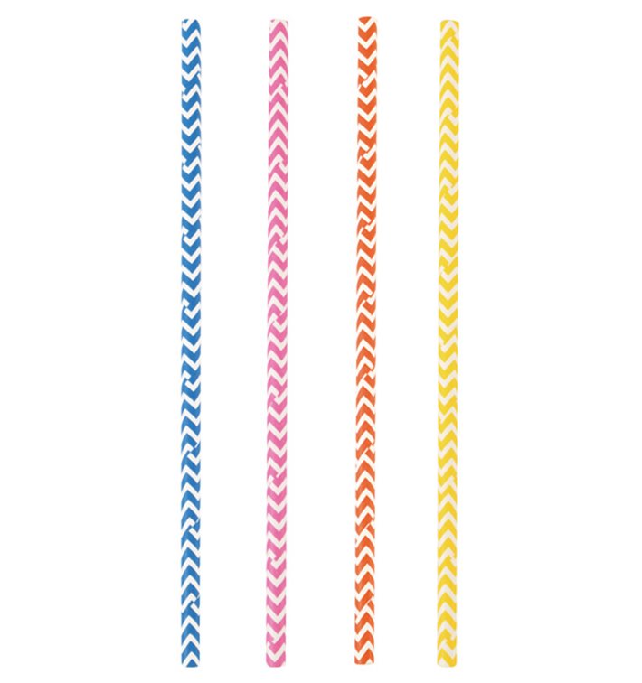 Papírová Rovná Brčka Barvy Ø8mm 40cm (50 Ks) Papírová Rovná Brčka Barvy Ø8mm 40cm (50 Ks)