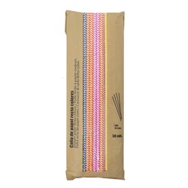 Papírová Rovná Brčka Barvy Ø8mm 40cm (3.000 Ks)