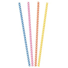 Papírová Rovná Brčka Barvy Ø8mm 40cm (50 Ks)