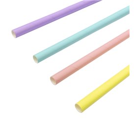 Papírová Rovná Brčka Barvy Ø1,2cm 20cm (50 Ks)