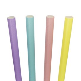 Papírová Rovná Brčka Barvy Ø1,2cm 20cm (50 Ks)