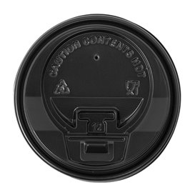 Víčko s Otvorem Černá Kartonové Kelímek 8, 9, 12 Oz Ø8,0cm (1000 Ks)