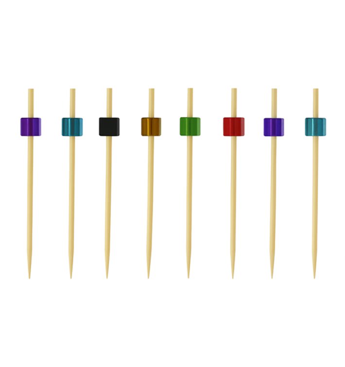 Bambusové Špejle Kbelíku Barvy 7cm (100 Ks) Bambusové Špejle Kbelíku Barvy 7cm (100 Ks)