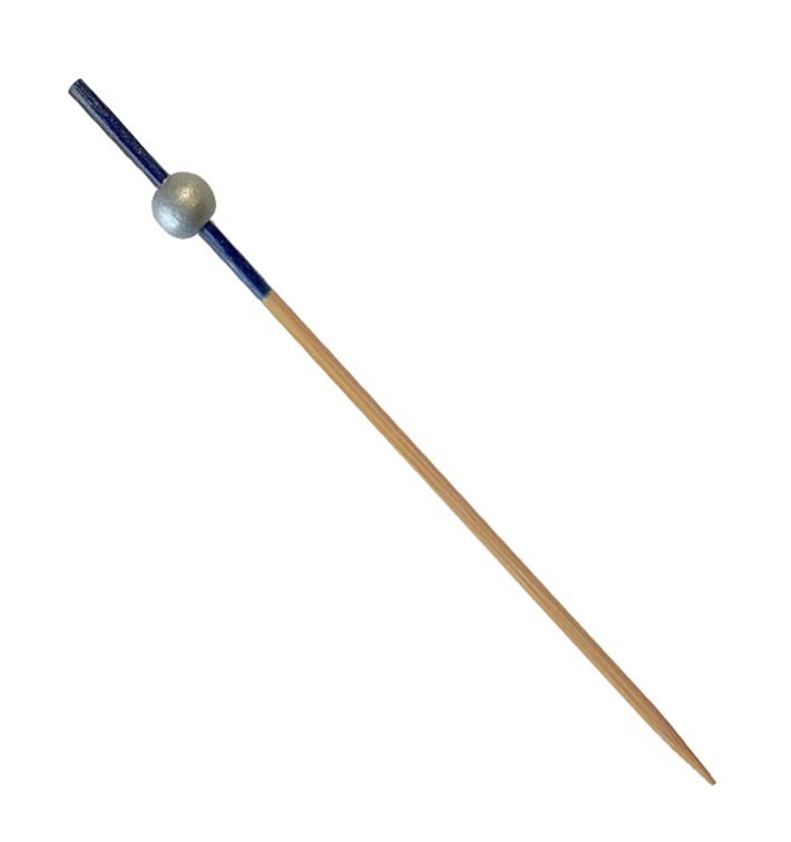 Bambusový Špíz Modrý/Stříbrný 10cm (1.200 Ks) Bambusový Špíz Modrý/Stříbrný 10cm (1.200 Ks)
