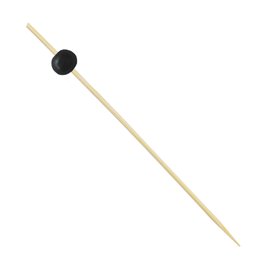 Bambusové Špejle Zdobené "Velký Míč" Černá 12,5cm (100 Ks)