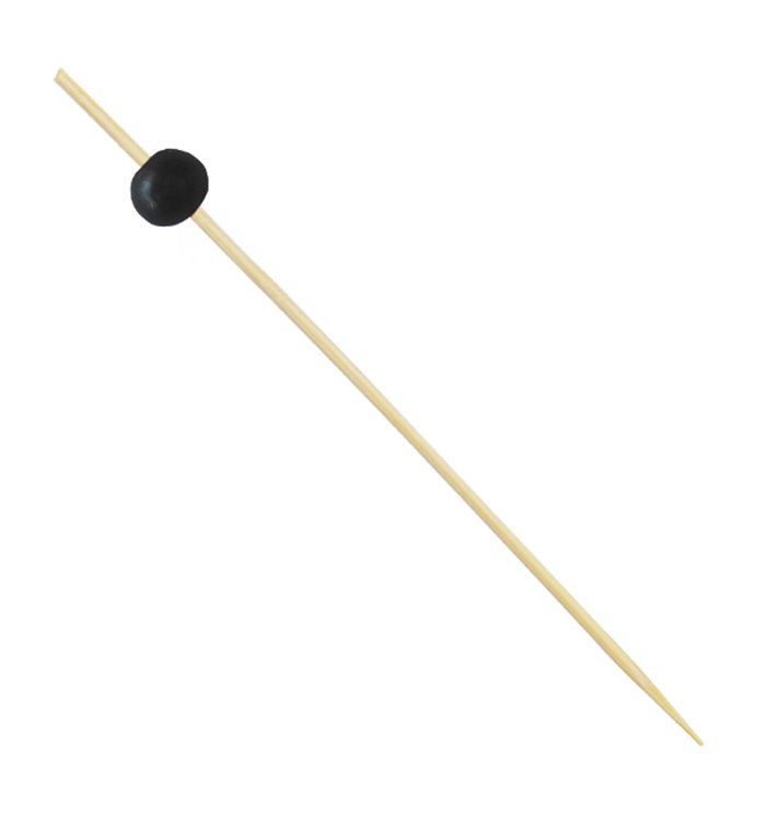 Bambusové Špejle Zdobené "Velký Míč" Černá 12,5cm (100 Ks) Bambusové Špejle Zdobené "Velký Míč" Černá 12,5cm (100 Ks)