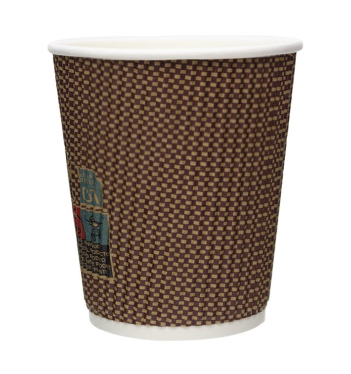 Kartonové Kelímek Zvlněný 9Oz/270ml Kraft Ø8,0cm (25 Ks) Kartonové Kelímek Zvlněný 9Oz/270ml Kraft Ø8,0cm (25 Ks)