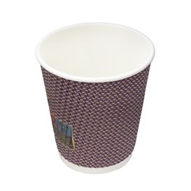 Kartonové Kelímek Zvlněný 9Oz/270ml Kraft Ø8,0cm (1050 Ks)