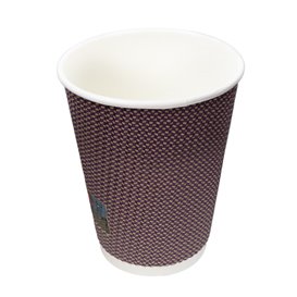 Kartonové Kelímek Zvlněný 9Oz/270ml Kraft Ø8,0cm (1050 Ks)