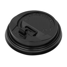 Víčko s Otvorem na Kelímek s 7Oz Černá Ø7,2cm (50 Ks)