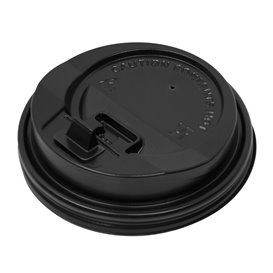Víčko s Otvorem Černá Kartonové Kelímek 8, 9, 12 Oz Ø8,0cm (50 Ks)