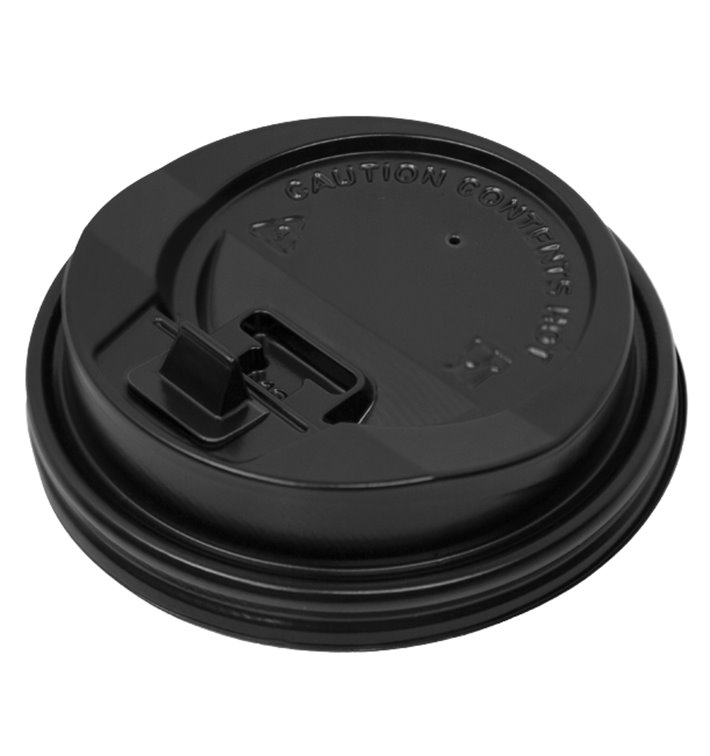 Víčko s Otvorem Černá Kartonové Kelímek 8, 9, 12 Oz Ø8,0cm (50 Ks) Víčko s Otvorem Černá Kartonové Kelímek 8, 9, 12 Oz Ø8,0cm (50 Ks)