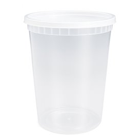 Plastová Miska “Deli Range” PP Průhledná s Víčkem 960ml (40 Ks)