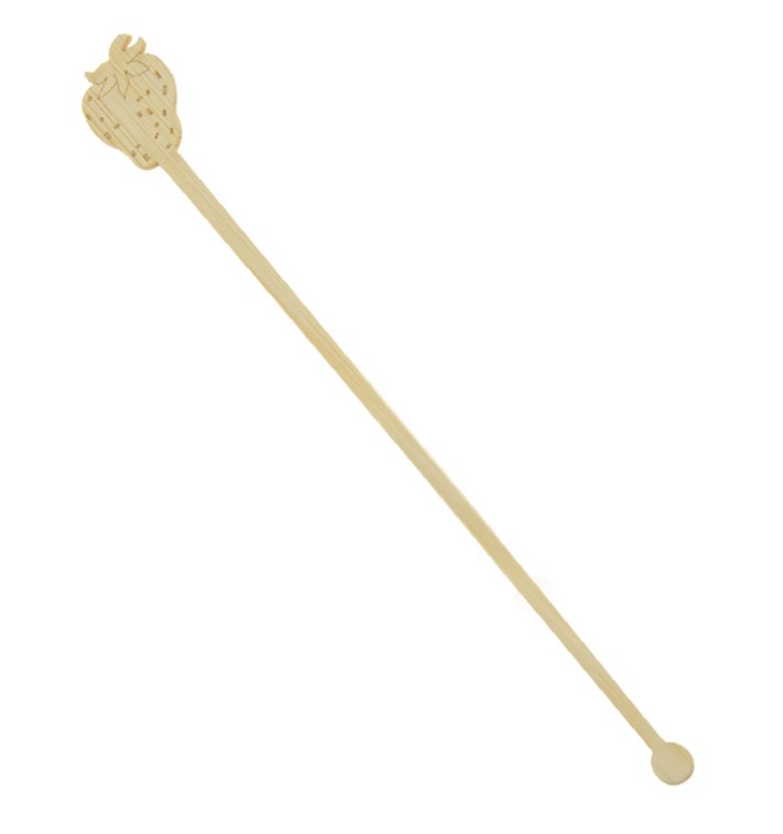 Bambusové míchátko na Nápoj Jahoda 18cm (600 Ks) Bambusové míchátko na Nápoj Jahoda 18cm (600 Ks)