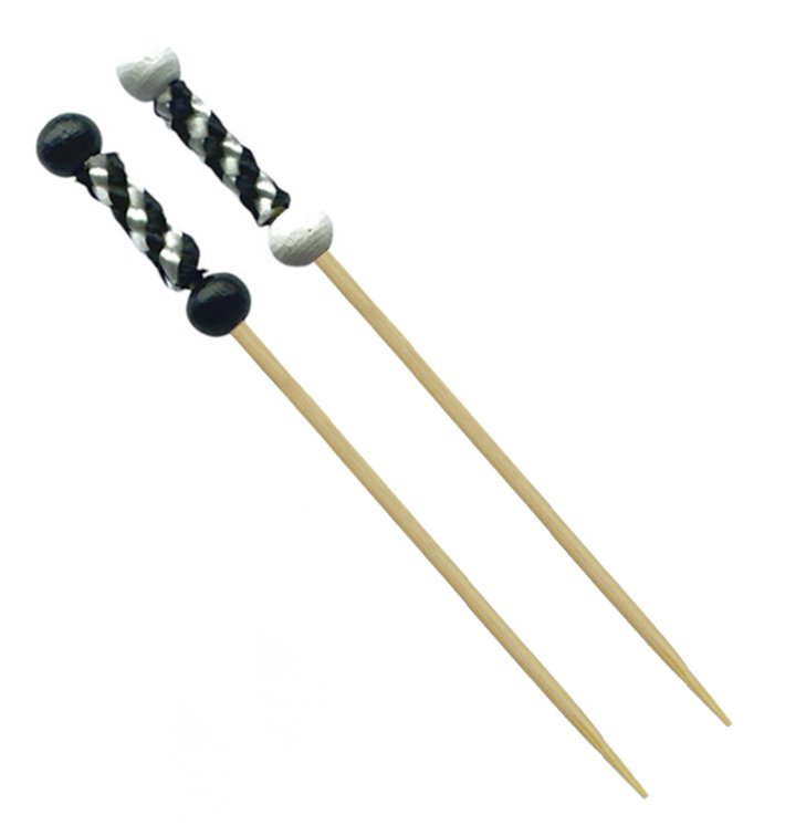 Bambusové Špejle Zdobené Černá a Bílá 12cm (1.200 Ks) Bambusové Špejle Zdobené Černá a Bílá 12cm (1.200 Ks)