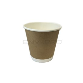 Kartonové Kelímek 8 Oz/240ml Dvojitá Stěna Hladký Kraft Ø8cm (500 Ks)