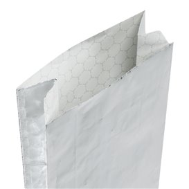 Hliníková Papírové Sáčky odolná proti Mastnotě Stříbrná 31,5+5x10,3cm (250 Ks)