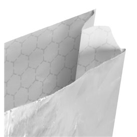 Hliníková Papírové Sáčky odolná proti Mastnotě Stříbrná 26+5x10,3cm (200 Ks)