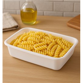 Plastová Miska Obdélníková PP Bílá 500ml 17,4x11,6x3,5cm (25 Ks)