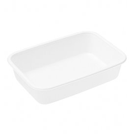 Plastová Miska Obdélníková PP Bílá 500ml 17,4x11,6x3,5cm (25 Ks)