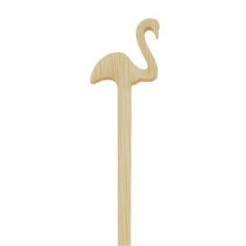 Bambusové Míchátko na Nápoj Růžový Plameňák 14cm (600 Ks)