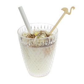 Bambusové Míchátko na Nápoj Růžový Plameňák 14cm (600 Ks)