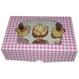 Krabička 6 Cukrářské se Stojanem 24,3x16,5x7,5cm Růžová (20 Kousky)