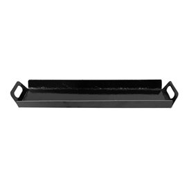 Papírové Podnos Obdélníkový Černá s Plochým 32x7,5 cm (100 Ks)