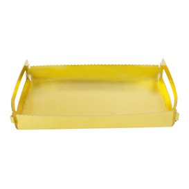 Papírové Podnos Obdélníkový Zlato s Plochým 12x19cm (10 Ks)