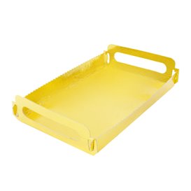 Papírové Podnos Obdélníkový Zlato s Plochým 12x19cm (10 Ks)
