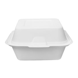 Krabička na Hamburger z Cukrové Třtiny Bílý 150x150x80mm (50 Ks)