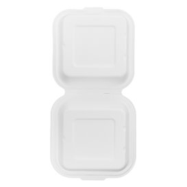 Krabička na Hamburger z Cukrové Třtiny Bílý 150x150x80mm (50 Ks)