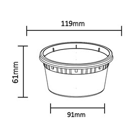 Plastová Miska “Deli Range” PP Průhledná s Víčkem 360ml (40 Ks)