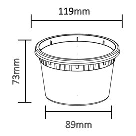 Plastová Miska “Deli Range” PP Průhledná s Víčkem 480ml (240 Ks)