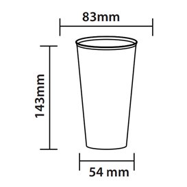 Nerozbitný a opakovaně použitelný PP kelímek na kelímky na nealkoholické nápoje 470ml (525 Ks)